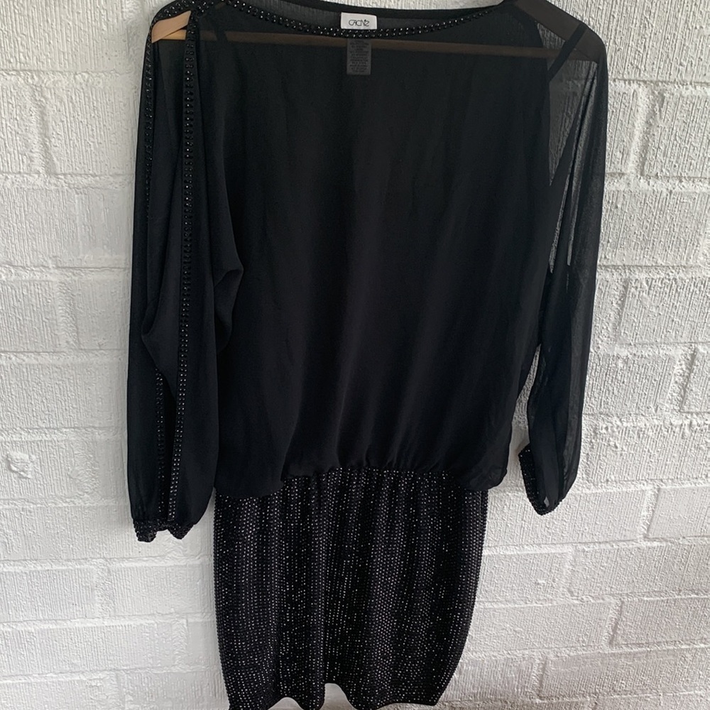 Cache Sequins Embellished Sheer Elegant Black Eve… - image 6